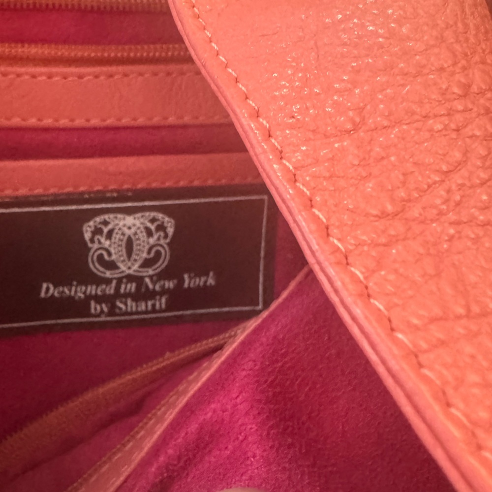 Sharif Two-Tone Pink Leather Hobo Bag - Picture 6 of 8